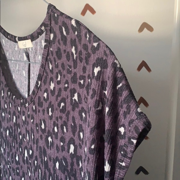 Grey Leopard Relaxed Tshirt Dress - Picture 3 of 3